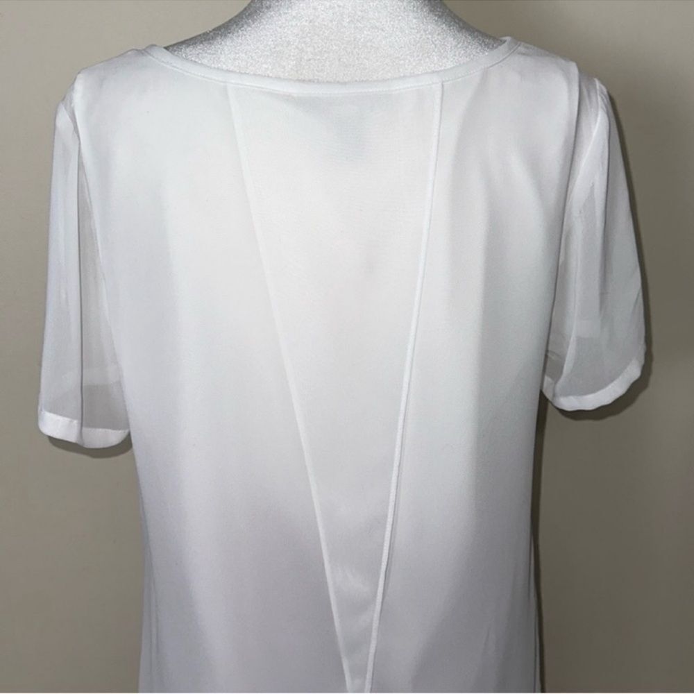 Db M White Sheer Split Back Lightweight Polyester… - image 4